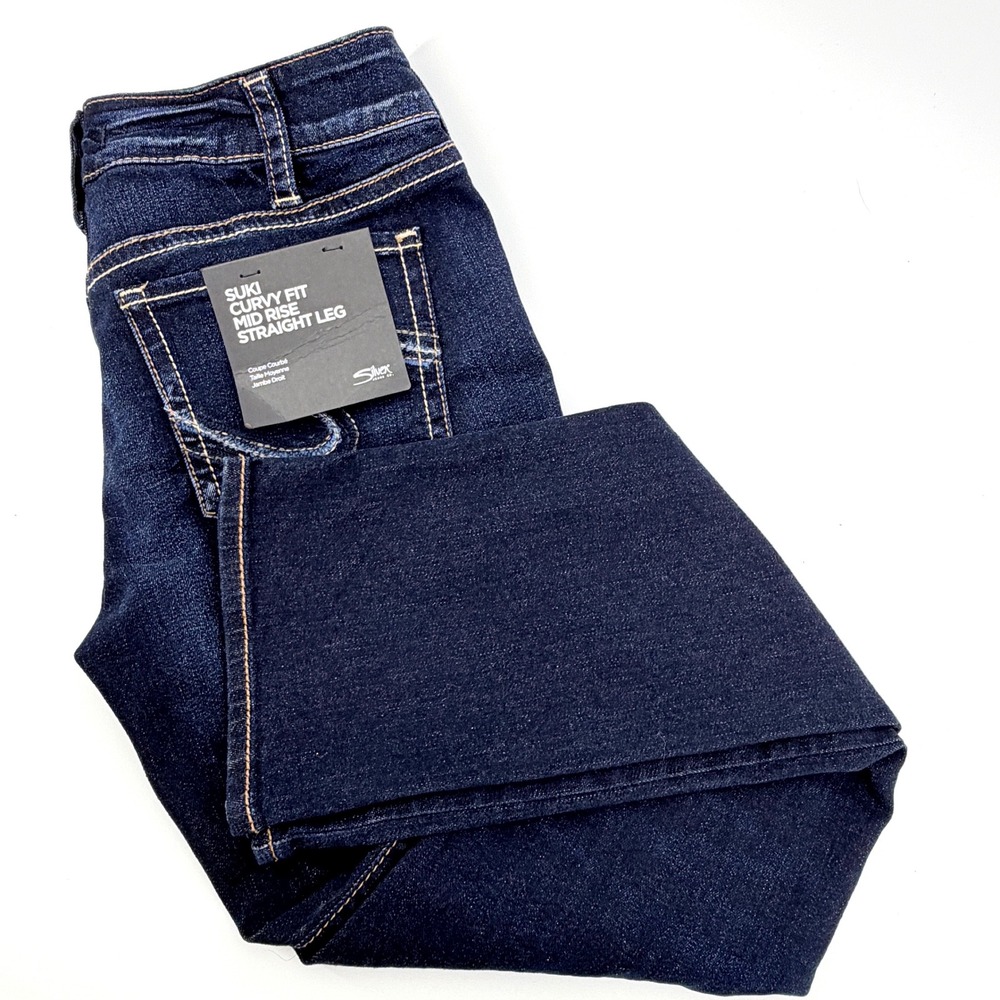 Silver Jeans Suki Straight Womens 30/30 New Curvy Mid Rise Power Stretch‎ Denim